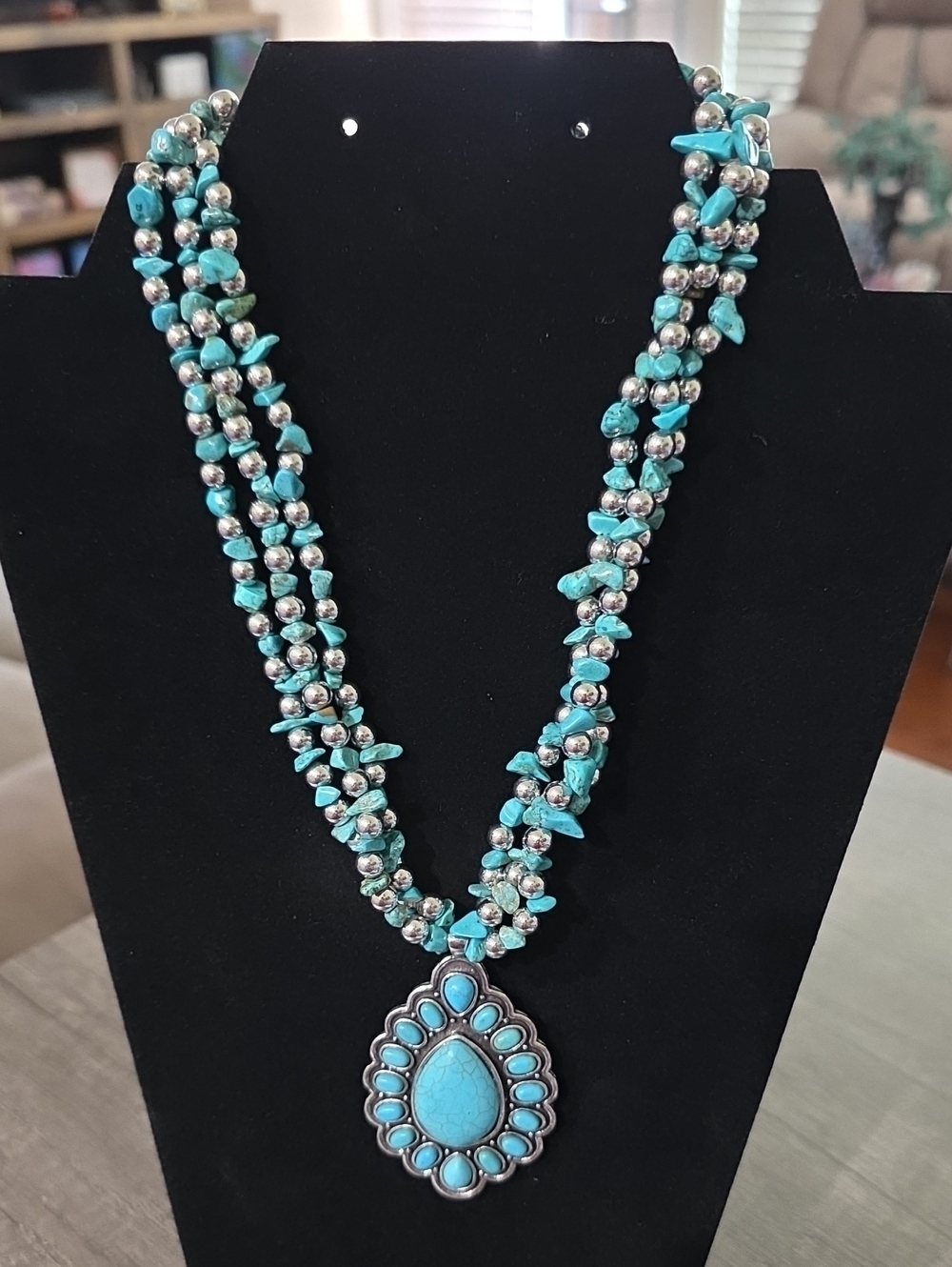 Turquoise Statement Pendant Necklace